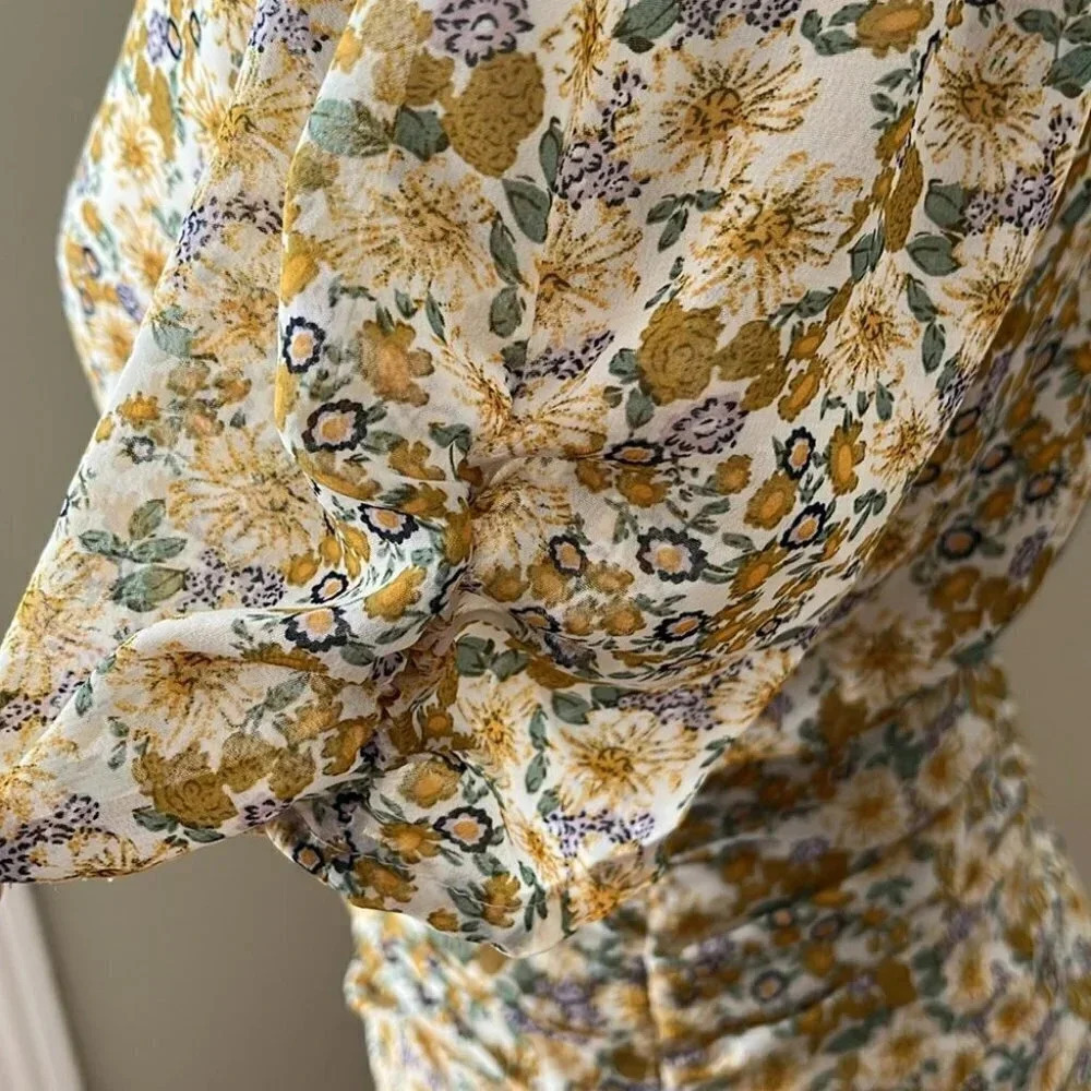 [XS]ASTR The Label Floral Ruched SS Summer Mini Dress - Picture 7 of 15